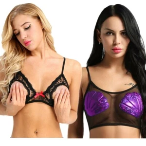 AU Sexy Women Floral Lace Unlined Bra See Through Underwired Shelf Bra CLUBWEAR - Picture 1 of 25