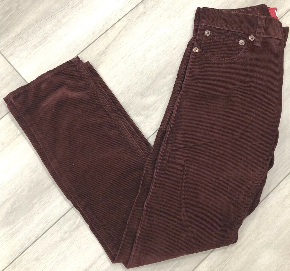 ¡NUEVO! Pantalón Levi's 511 flaco de pana para hombre color borgoña rojo granate 25x25 26x26,5 Foto 1 de 4