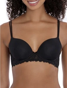 NO BOUNDARIES TSHIRT BRA 40DD LINED BLACK LACE FRAME ADJUSTABLE STRAP NEW NO TAG - Picture 1 of 6