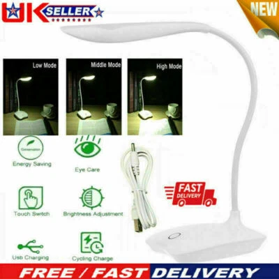 Table Bedside Reading Desk Lamp USB Rechargeable Dimmable LED Study Night Light - Image 1 of 4