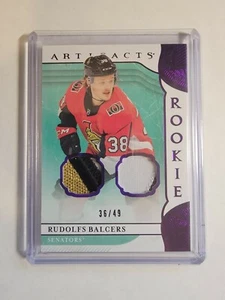 2019/20 UD ARTIFACTS RUDOLFS BALCERS #162 ROOKIE DUAL PATCH PURPLE /49 SENATORS - Picture 1 of 2