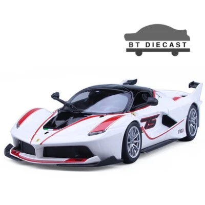 BBURAGO FERRARI RACING FXX K #75 1/24 DIECAST MODEL WHITE 18-26301 WH - Image 1 of 2