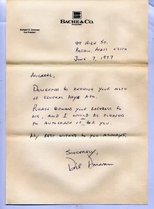 Dick Donovan 50s White Sox hand written autographed letter PERSONAL STATIONARY - Picture 1 of 2