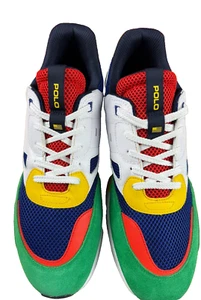 Polo Ralph Lauren Sport RL-67 Jogger Suede Colorblock Sneakers Mens 14 NEW - Picture 1 of 6