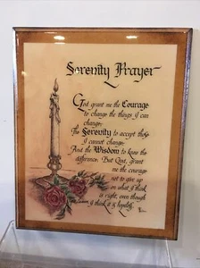 Serenity Prayer Christian Wall Art Plaque Retro Style Decoupage 9.5" X 11.5" - Picture 1 of 4