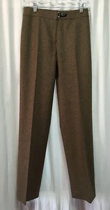 Ann Taylor LOFT Stretch Wool Dress Pants Herringbone 2 Tan Brown Slacks (1876) - Picture 1 of 1