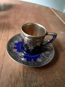 Rare /Antique Nippon Japan Gold Lace Demitasse Cup Set - Picture 1 of 12