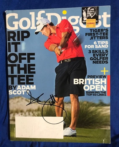 Adam Scott Autographed Magazine Signed PGA Golf Autographed Pricing Sticker Cover