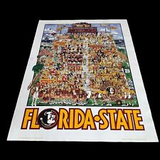 Vintage 1987 FSU Florida State Seminoles Football Poster John Holladay 18 x 24