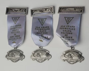 VINTAGE AMERICAN LEGION 1963 NEW YORK CONVENTION MEDAILLEN ABZEICHEN BÄNDER LOT (BL3) - Bild 1 von 3