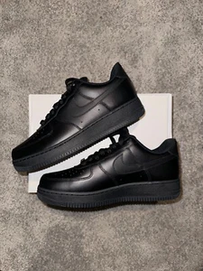Nike Air Force 1 Low '07 Triple Black - Size 9 UK New - FREE UK NEXT DAY! - Picture 1 of 5