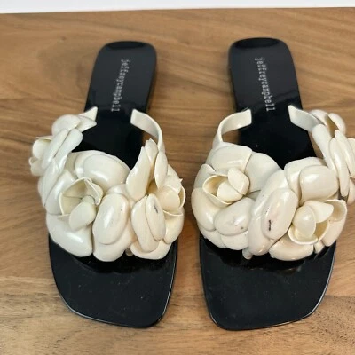 Sandalias Chanclas Mujer Jeffrey Campbell Floralee Marfil Jalea Tanga Talla 6 M Foto 1 de 4
