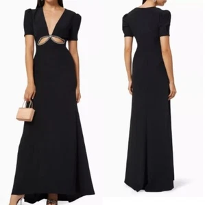 Ienna For Mac Duggal Cutout Embellished Beaded Bow Maxi Dress Black Women’s 2 - Picture 1 of 19