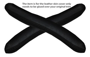 CUBIERTAS DE PIEL DE CUERO CON CORTE LATERAL DE PUNTO NEGRO 2X H SE ADAPTA A TRIUMPH SPITFIRE MK3 - Imagen 1 de 3
