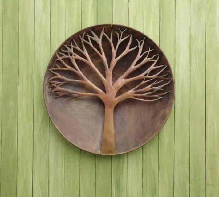 Disco de pared de árbol 3D levantado graffiti antiguo de cobre flameado de 12 pulgadas ANTIENTAG83241 Foto 1 de 3