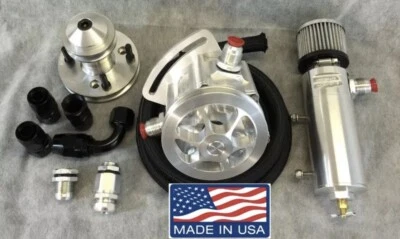 AEROSPACE BIg Block MOPAR VACUUM PUMP 3 VANE +30 HP. BLACK HOSE KIT - Image 1 of 2