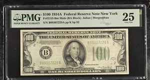 PCGS BANKNOTE Very Fine 25 Fr. 2153-Bm $100 1934A MULE Federal Reserve Note - Picture 1 of 2