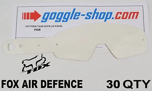 30 qty GOGGLE-SHOP MOTOCROSS TEAR OFFS to fit FOX AIR DEFENCE GOGGLES flippers - Picture 1 of 1