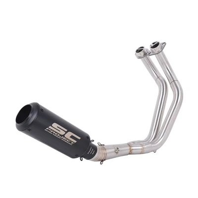 For Yamaha YZF R7  MT-07 FZ07 XSR 700 Full Exhaust System Header Pipe Tips Black — 第 1/4 张图片