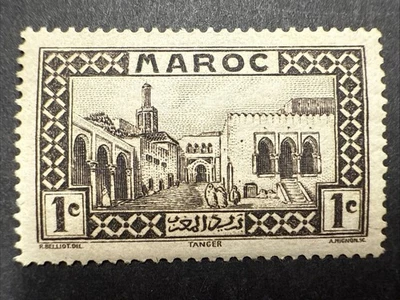 1933 - 34 French Morocco Maroc 1c Brown Black Sultan's Palace Tangier MNH OG - Image 1 of 2