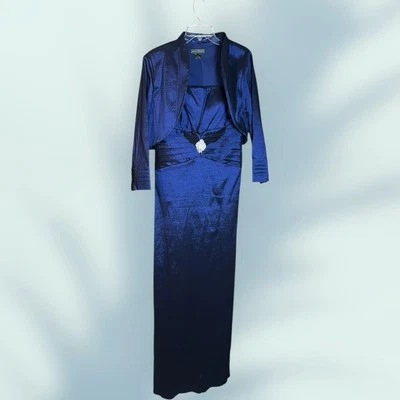 Blue Jessica Howard Women’s Sweetheart Jacket Long Dress Sz 16  Rhinestone MOTB - Image 1 of 4