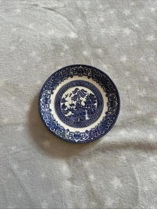 English Ironstone Tableware Old Willow - side plate/saucer 14cm diameter Vintage - Picture 1 of 5