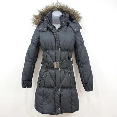 Abrigo de plumón Y2K Esprit de colección para mujer 0 cinturón extraíble capucha de piel sintética acolchado preppy Foto 1 de 4