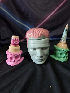 Target Bulleye's Frankenstein Monster Jar & 2 Ice Cream Scream Man Skull Set - Picture 1 of 10