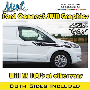 SWB FORD TRANSIT CONNECT L1 COMPATIBLE CAMPER STRIPES GRAPHICS DECALS ST 015 - Picture 1 of 4