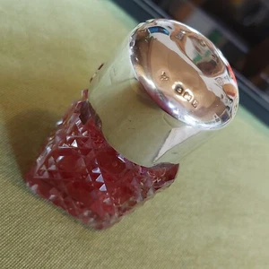Sehr schönes antikes Kristall Kosmetikglas 925 Sterling Silber, BH 1906 - Bild 1 von 13