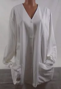 Cherokee Long Sleeve Cardigan Warm Up Top 335 WHT White Size Extra Large 652F - Picture 1 of 6