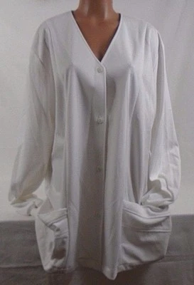Cherokee Long Sleeve Cardigan Warm Up Top 335 WHT White Size Extra Large  652F - Image 1 of 4
