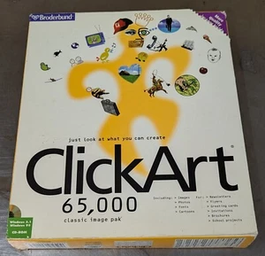 Click Art 65,000 Starter Image Pak Software Windows 3.1, 95 Stationery Shop - Picture 1 of 6