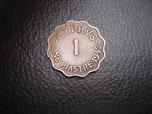 1942 One Piastre Copper Coin Cyprvs Georgivs VI Rex Imperator - Picture 1 of 2