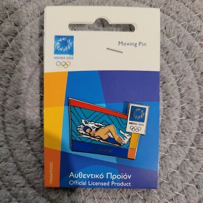 Pin de natación pictórico de los Juegos Olímpicos de Verano de Atenas 2004 envío gratuito Foto 1 de 3