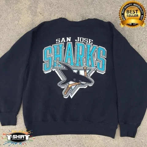 Vintage NHL San Jose Sharks Sweatshirt, San Jose Sharks Hockey KV3487 Cover