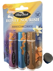 NUEVO 3pk ChapStick Bálsamo Labial Miel Nutritivo, Con Manteca de Karité Envío Gratis - Imagen 1 de 3