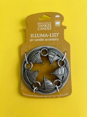 Yankee Candle Jar Tapa Cubierta IIluma Tapa Metal Topper Playa Tema Barcos Foto 1 de 3