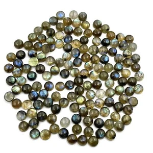 Lote de 73 piedras preciosas sueltas cabujón redondo labradorita natural 7 mm 115 CT - Imagen 1 de 6