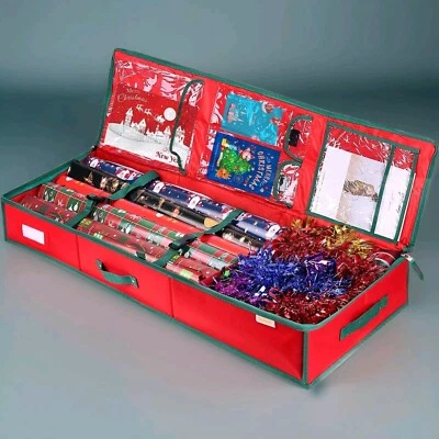 Organizador de bolsa de almacenamiento de papel de envolver navideño de calidad de 42"   Foto 1 de 4