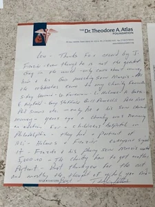 Teddy Atlas lettera di boxe scritta a mano trash Joe Frazier autografo firmato JSA - Foto 1 di 4