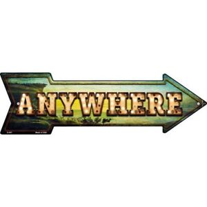 Anywhere Bulb Letters Novelty Metal Arrow Sign  Directional 17" x 5" Wall Decor