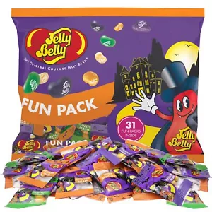 31 Stück Halloween Jelly Beans Sorte Grün Apfel Traube Orange Brombeere - Bild 1 von 7