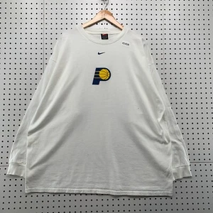 VTG Indiana Pacers Nike Center Swoosh Shirt Mens 2XL White Long Sleeve  27x32 - Picture 1 of 17