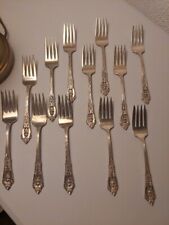 WALLACE STERLING ROSE POINT  6 1/4 INCH SALAD / DESSERT FORKS   (12 AVAILABLE)
