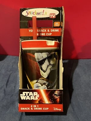NIB Snackeez Jr. Star Wars KYLO  REN TROOPERS Disney Snack TRAVEL 8 oz Drink Cup - Image 1 of 4