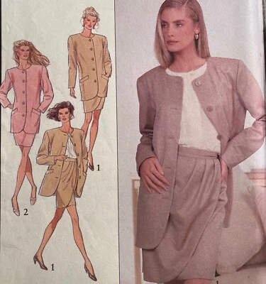 NEW 1991 'STYLE' MOCK WRAP SKIRT SUIT PATTERN 1968 8-18 - Image 1 of 3
