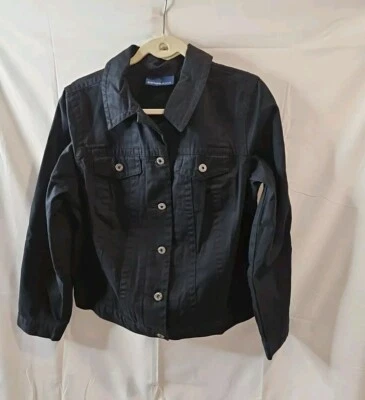 Chaqueta vaquera negra Avenue para mujer usada talla grande 14/16 Foto 1 de 4