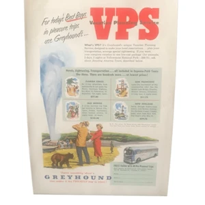 Vintage 1952 Greyhound Vacation Planning Service Ad Advertisement - Picture 1 of 3