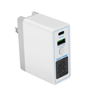 Ricarica rapida U-speed PD 45W+QC 3.0 doppie porte USB per smartphone tablet laptop - Foto 1 di 4